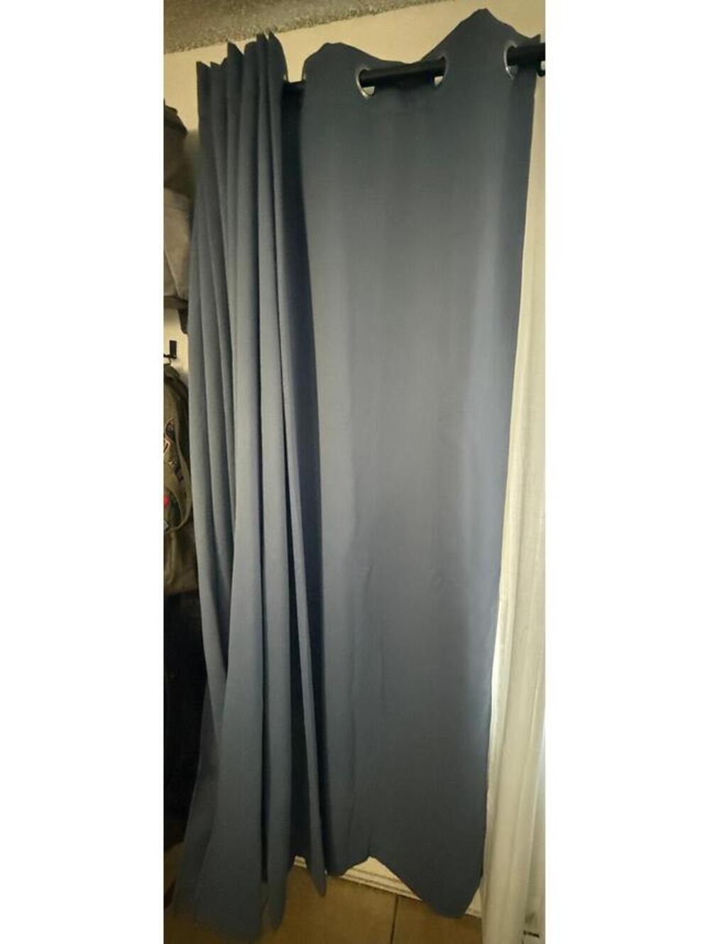 NICETOWN 100% Blackout Curtains Stone Blue 84” Long Thermal Insulated Pair 70x84